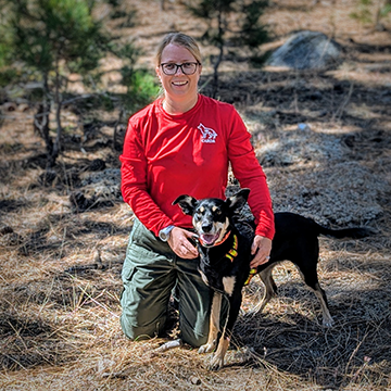 Kayla Hardin and "Gaia", certified human remains detection